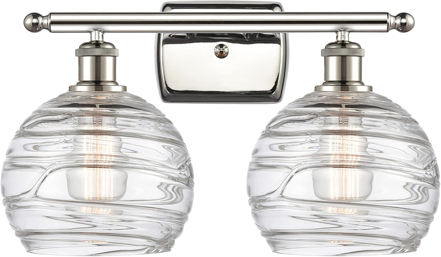 Innovations Lighting Athens Deco Swirl - 2 Light Bath Vanity in Industrial Style-11.25 Inches Tall and 18 Inches Wide-Polished Nickel Finish-