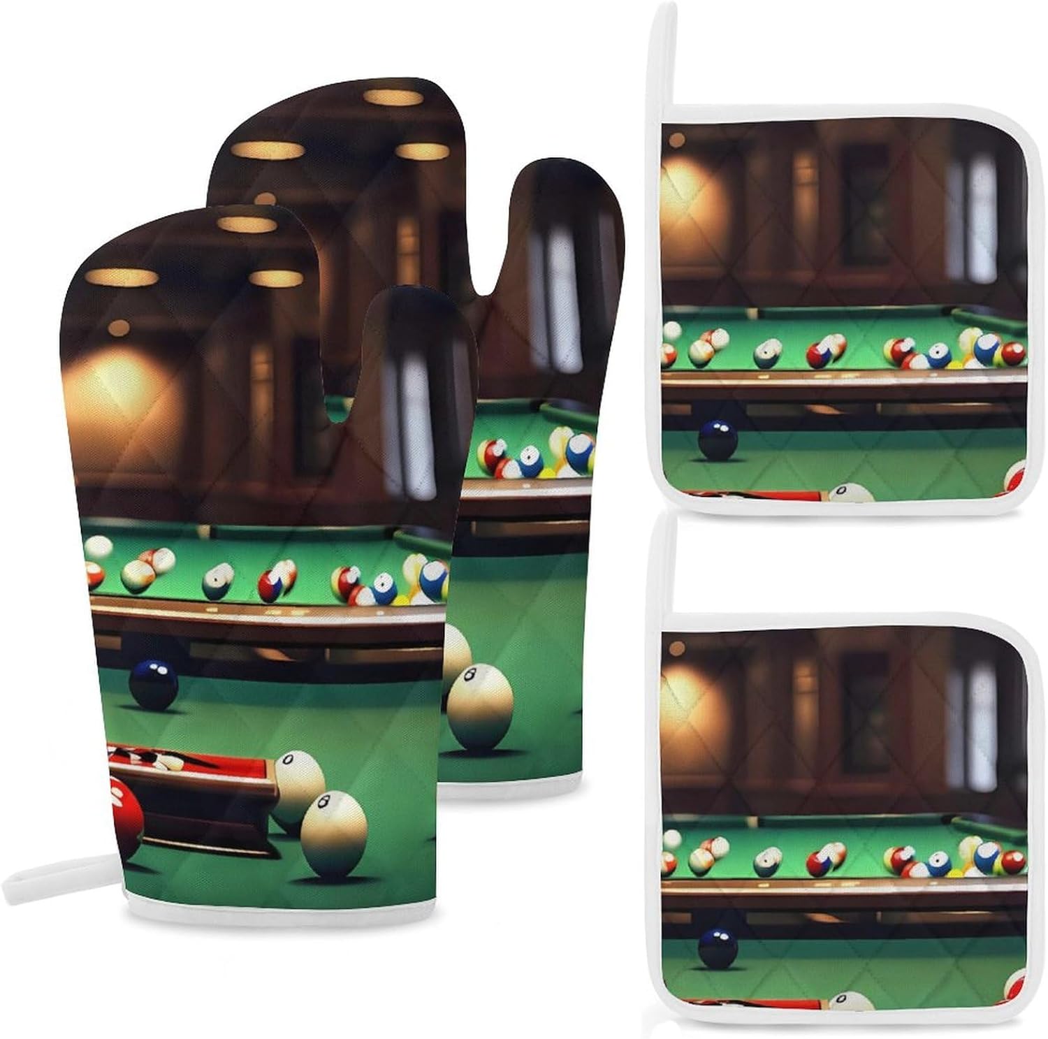 Oven Mitts Pot Holders Kitchen Billiard Heat Resistant Oven Glove for Baking and Cooking
