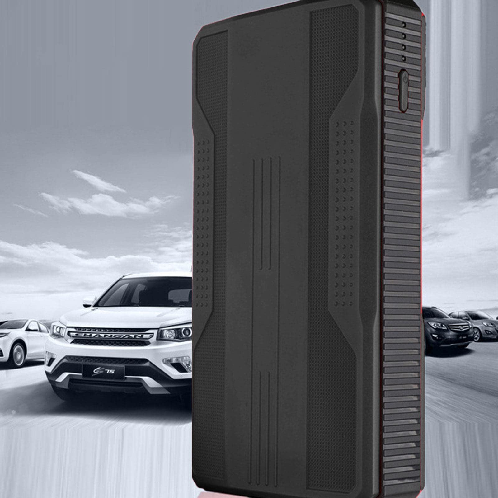 Rozrusznik samochodowy 12 V, 20000 mAh, akumulator samochodowy, ładowarka do telefonu z portem USB, światło LED