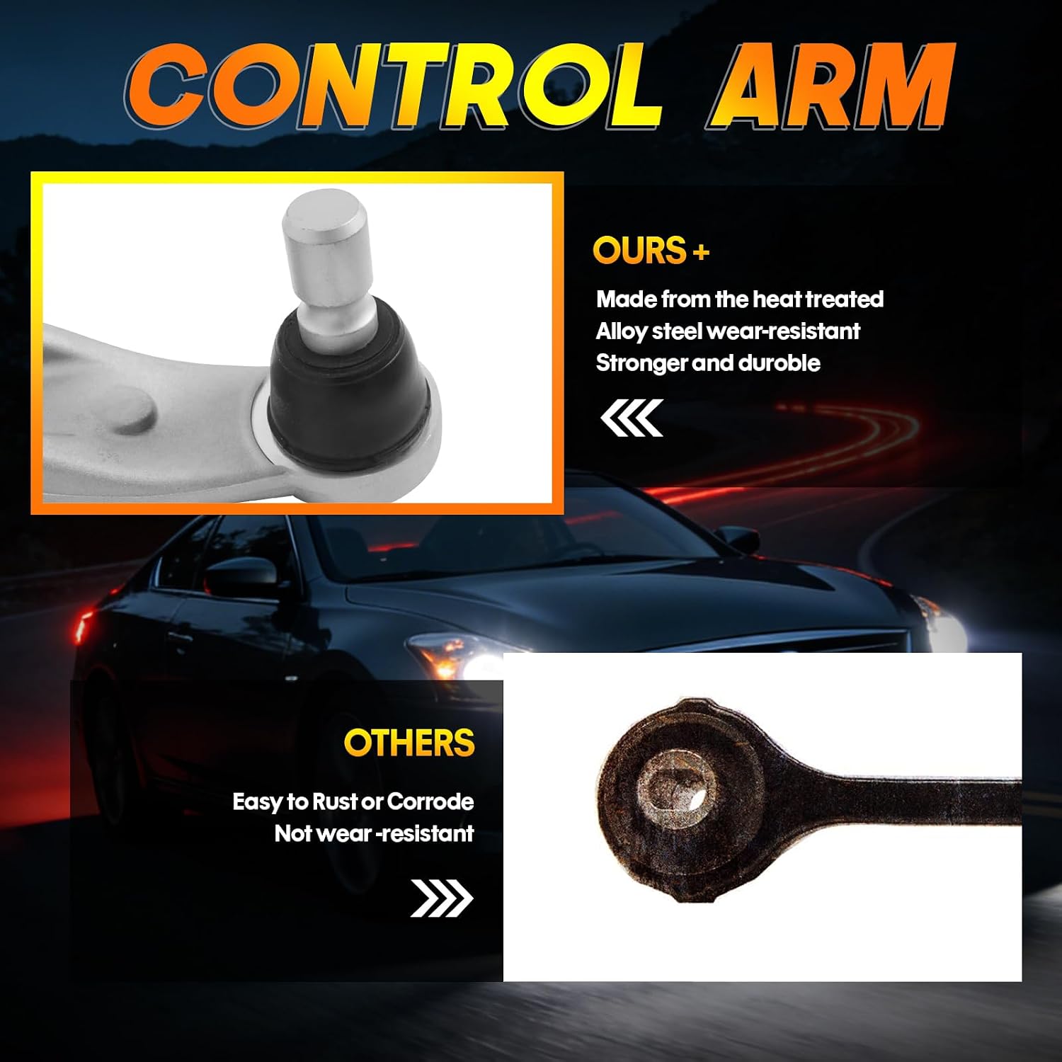 2Pcs Front Lower LH & RH Control Arm for 2015-2018 Nissan Altima, 2016-2023 Maxima, Replace # K622839 K622838