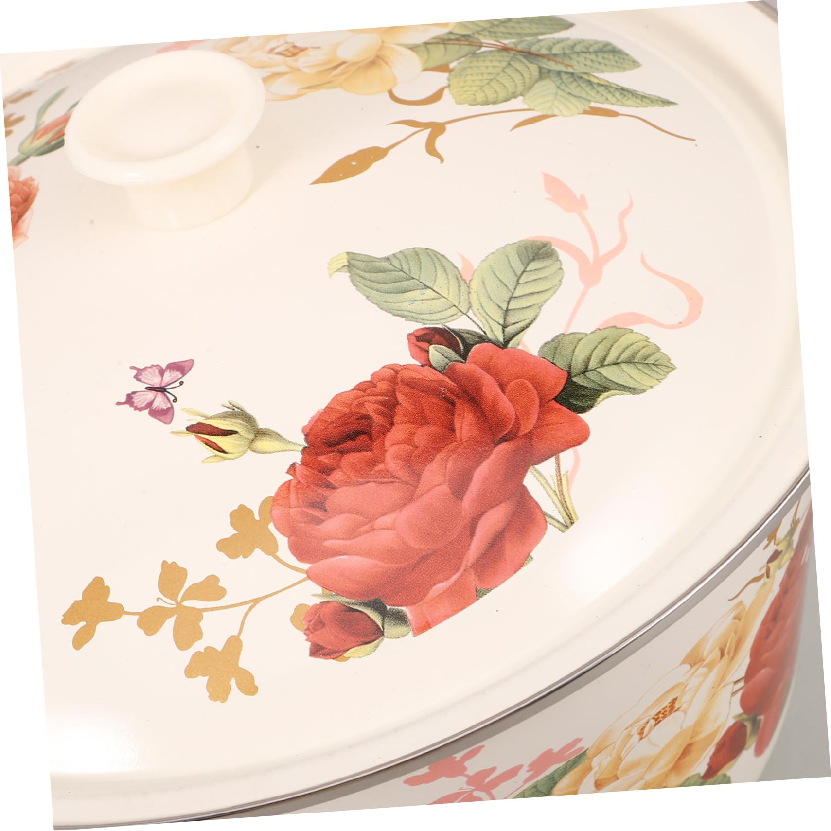 Cabilock Retro Emaille Schüssel mit Deckel Emailliertes Waschbecken aus Dickem Stahl 24cm Große Multifunktions Küchenschüssel für Zuhause Restaurant und Serviergeschirr