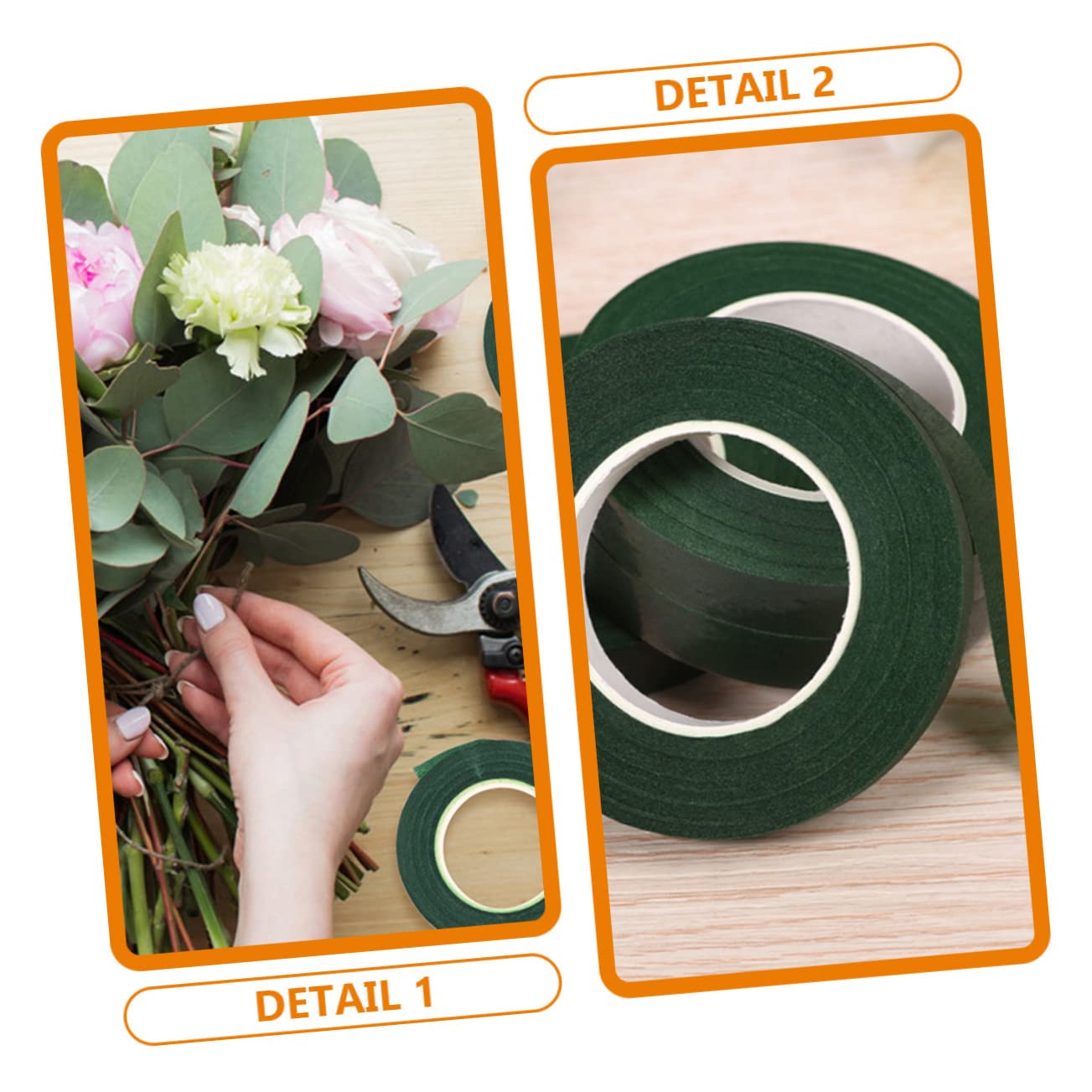 5 Rolls Floral Stem Wrapping Tape Green Floral Tape for Bouquet Stem Wraps Wedding Arrangements DIY Flower Crafts Strong Texture for Secure Flower Wrapping and Gift Packaging