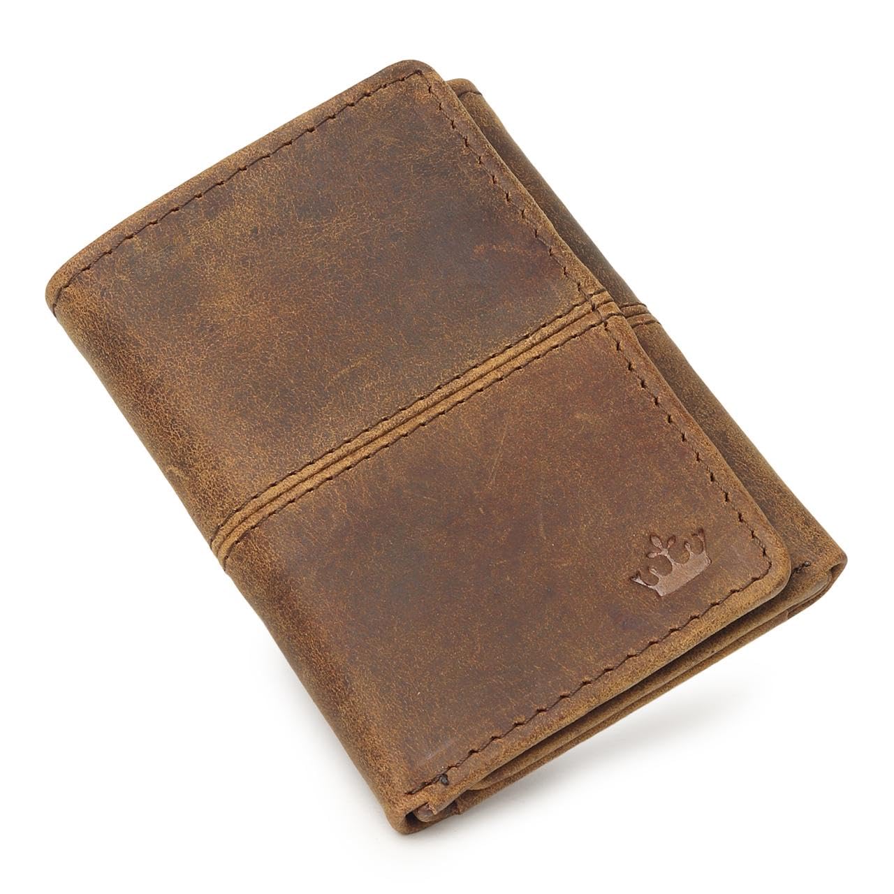Genuine Leather Trifold Wallet for Men & Women | Vintage Hunter Brown RFID Protected Wallet | Handmade Gift Wallet with Hidden Pocket & ID Card Slot-image-19