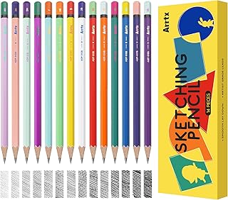 Arrtx Drawing Pencils, 14 Pcs (4H - 8B) Artist Sketching Pencils for Drawing, Art Pencils, Graphite Pencils Art Supplies for Drawing Shading Doodling Portraits