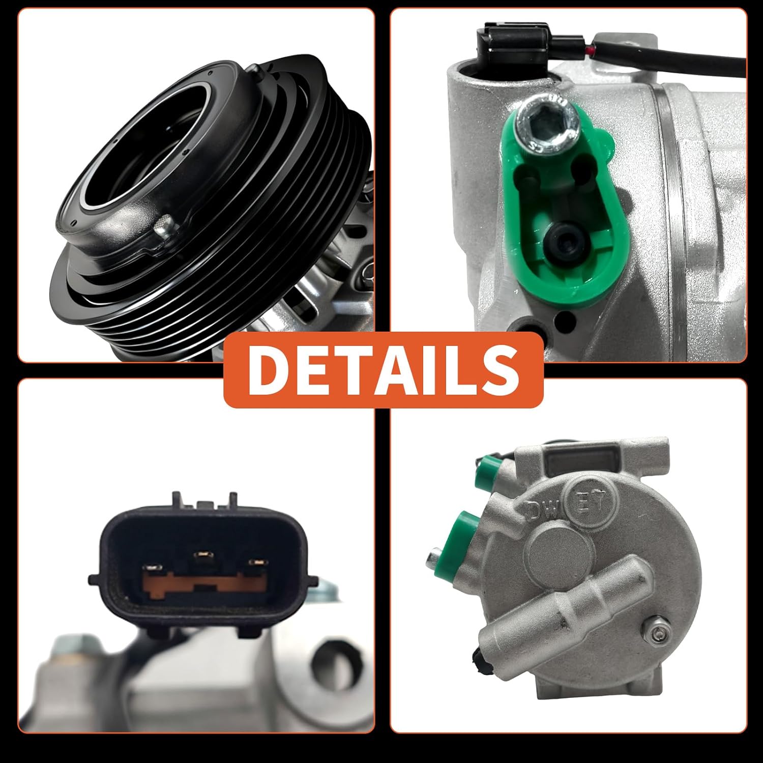 AC Compressor w/Clutch Compatible With Hyundai Tucson 2010-2015, Kia Sportage 2011-2016, Automotive Replacement AC Compressor 977012S5001, 977012S500AS1