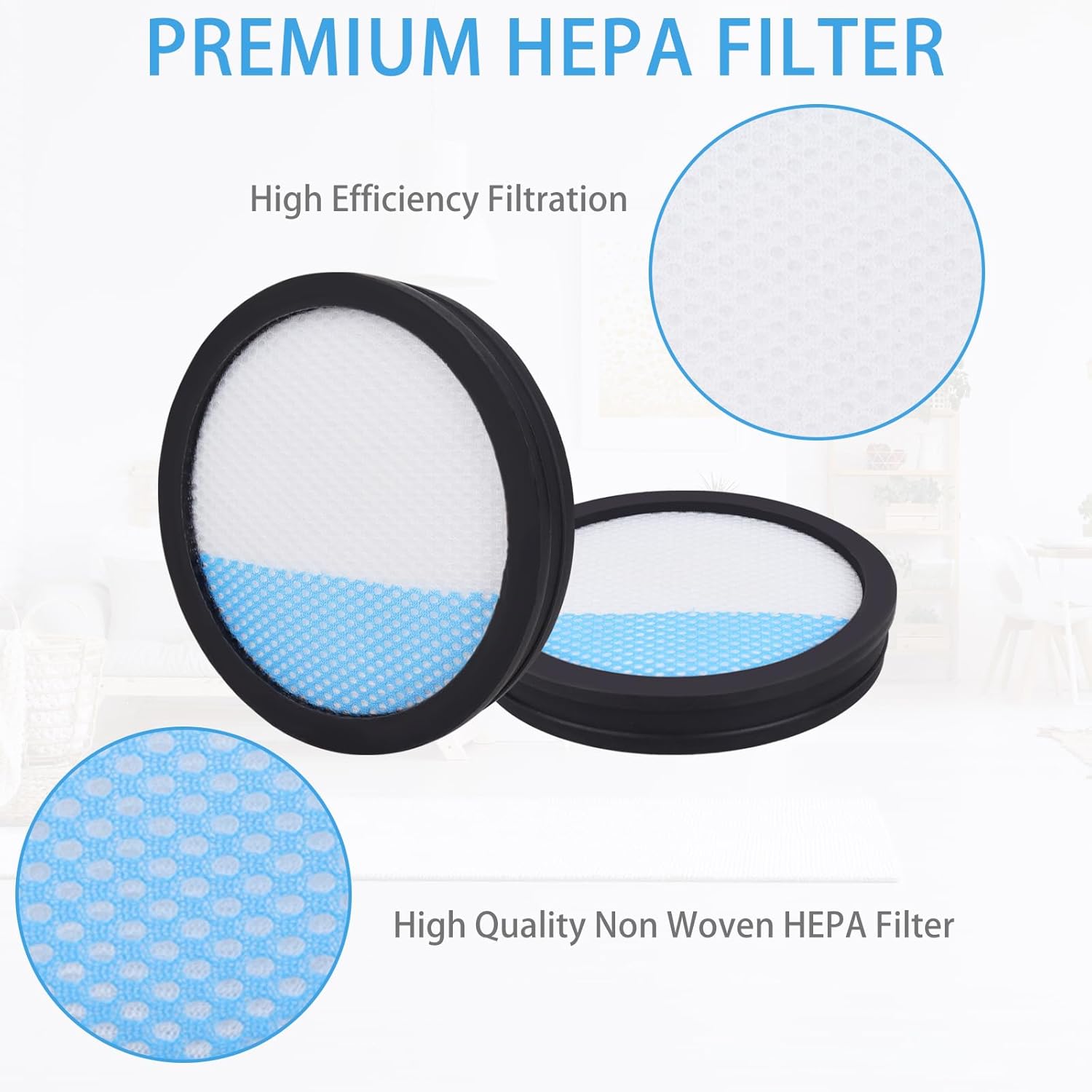 Replacement Filter Compatible with Ryobi 18V ONE+ Cordless Stick Vacuum PCL720, PBLSV716, and PBLSV717, Compare to Part A32SV720N