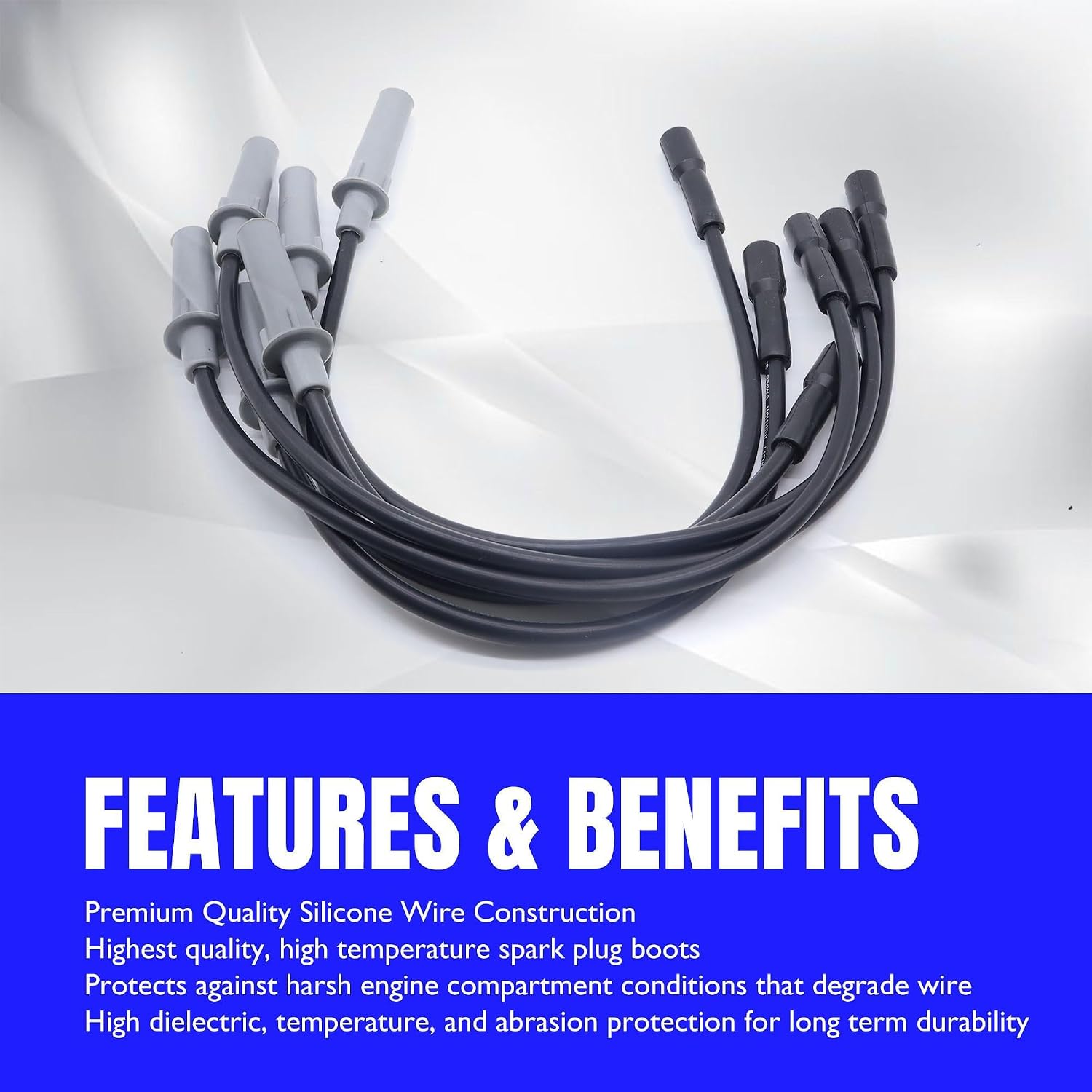 27703 Ignition Spark Plug Wires Set Compatible with Town & Country Voyager Pacifica Caravan Grand Caravan 2001-2010 3.3L 3.8L V6 Replacement for 6716137 56029098AA
