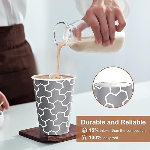 Miniatura 5 de Vasos de papel de 12 onzas, 240 unidades, tazas de café desechables, vasos para bebidas calientesfrías para agua, café, té, jugo