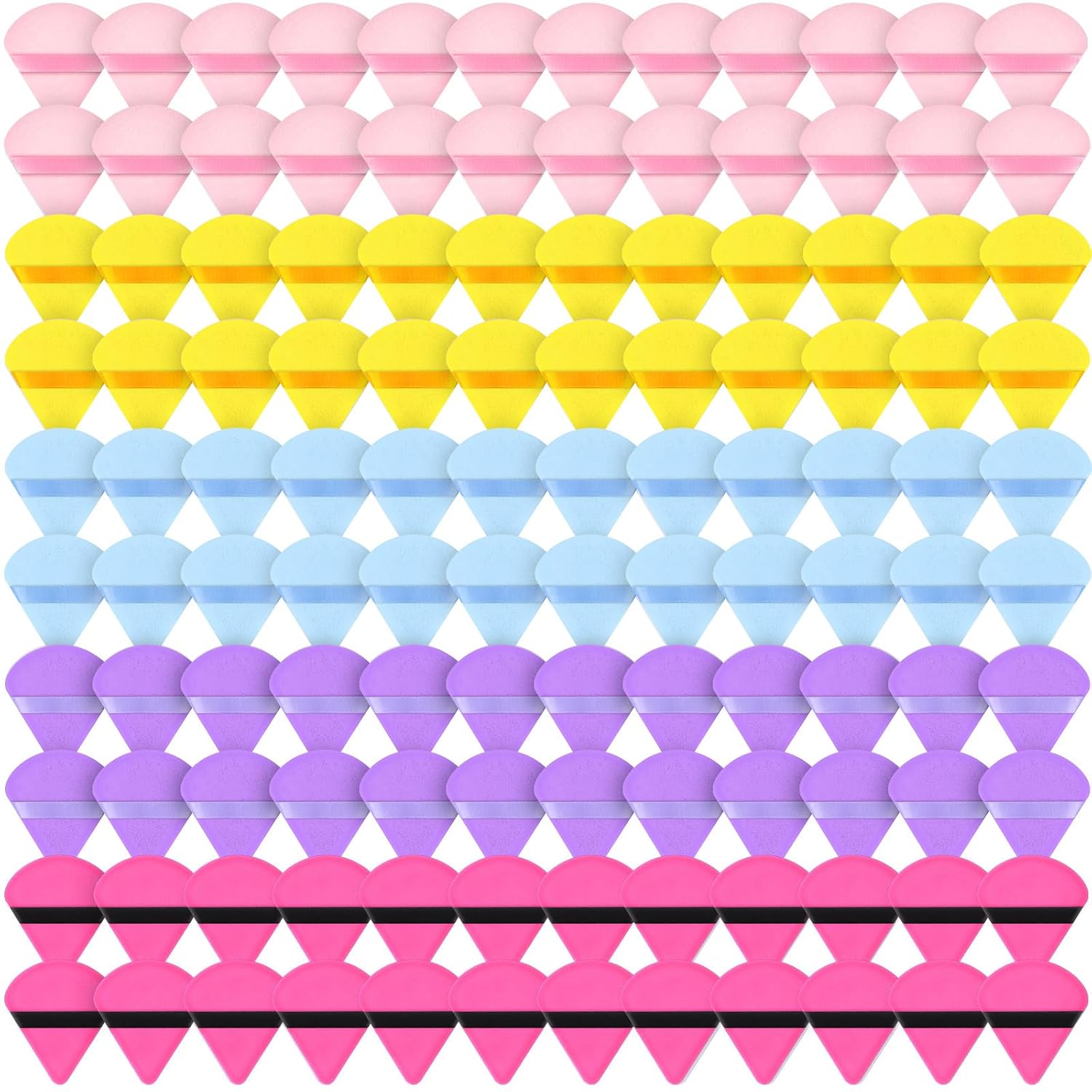 Skylety 120 Pieces Powder Puff Soft Triangle Makeup Puff Sponge Beauty Puff for Loose Powder Cosmetic Foundation Blender Dry Contouring Tools Women Thanksgiving Christmas Gift, 5 Colors (Bright Color)