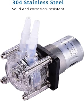 Dioche Flat Panel 24V Peristaltic Metering Pump, 500ml/min, Stainless Steel, Industrial