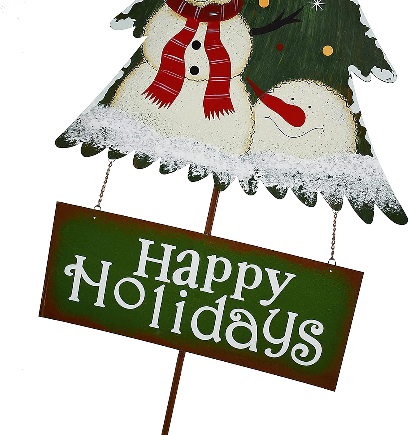 Merry Christmas Garden Stake Decor Christmas Tree Yard Stake, Outdoor Metal Christmas Welcome Sign Garden Stake Yard Sign Lawn Stake Christmas Snowman Yard Decor Holiday Decoration (Red Hat Snowman)