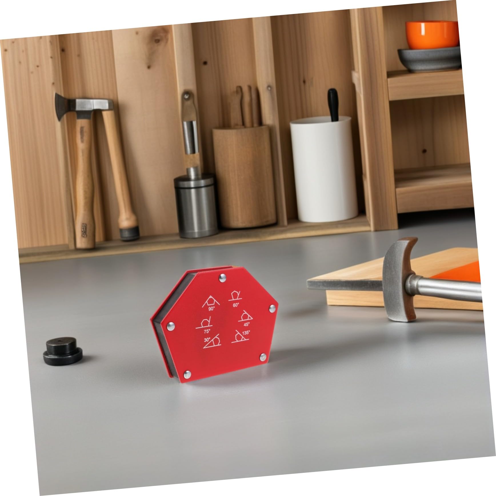 Mikikit 33kg Accesorio De Soldadura Magnético De Soporte Abrazaderas Cuadradas Para Fijación Angular y Grados Herramienta De Sujeción Para Mesa De Soldadura