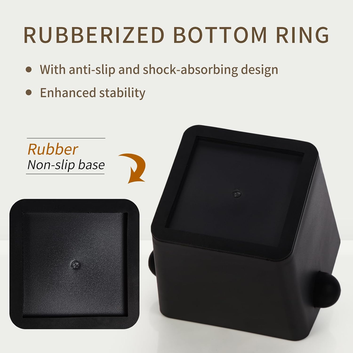 IAOSEN Espresso Knock Box Square High Side Wall Splash Prevention Design Knock Box Shock Absorbing Non Slip Knock Box Espresso With Removable Knock Bar Espresso Accessories for Home/Office image 4