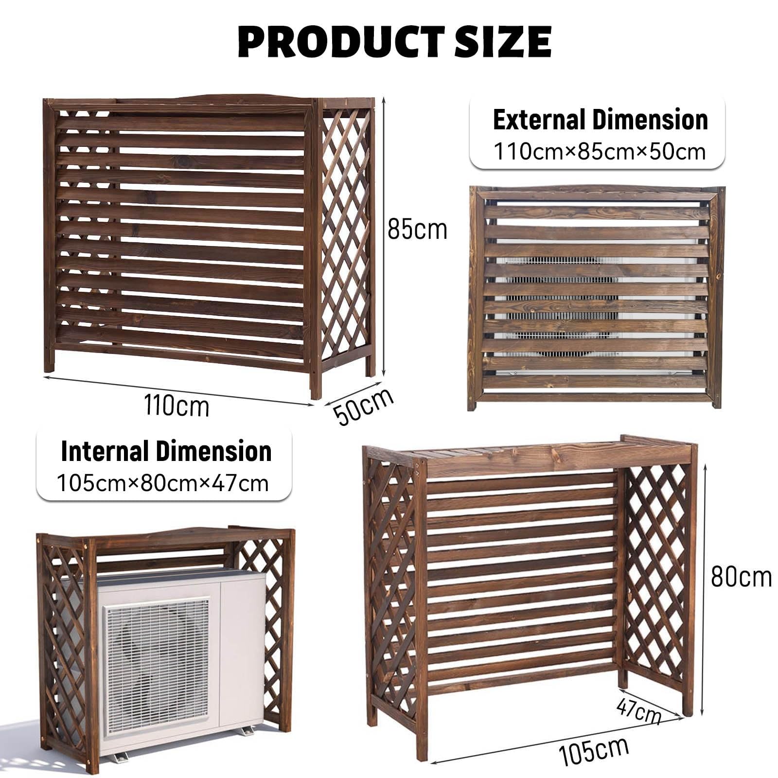 Copricondizionatore Per Esterno Legno Copri Condizionatore Da Esterno Copri Climatizzatore Balcone Proteggere Dal Sole E Dalla Pioggia Copertura Motore Condizionatore Esterno Copertura Condizionatore(