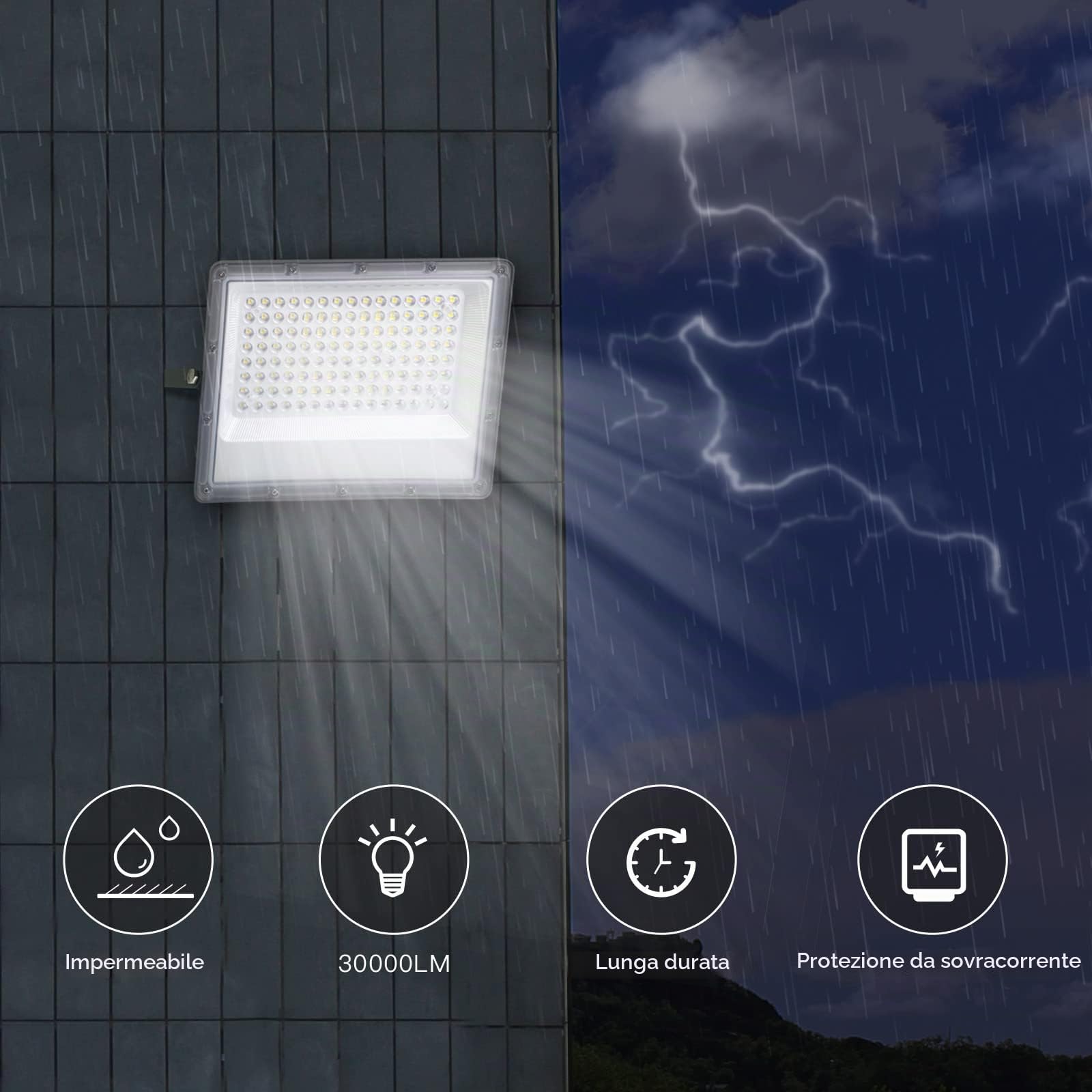 400W Faretto LED da Esterno, Tayire Faro LED 40000LM Super illuminoso faretti, 540 LEDs 6500K LED Luce Fari di sicurezza per Giardino, Corridoio, Casa, Illuminazione Interna ed Esterna