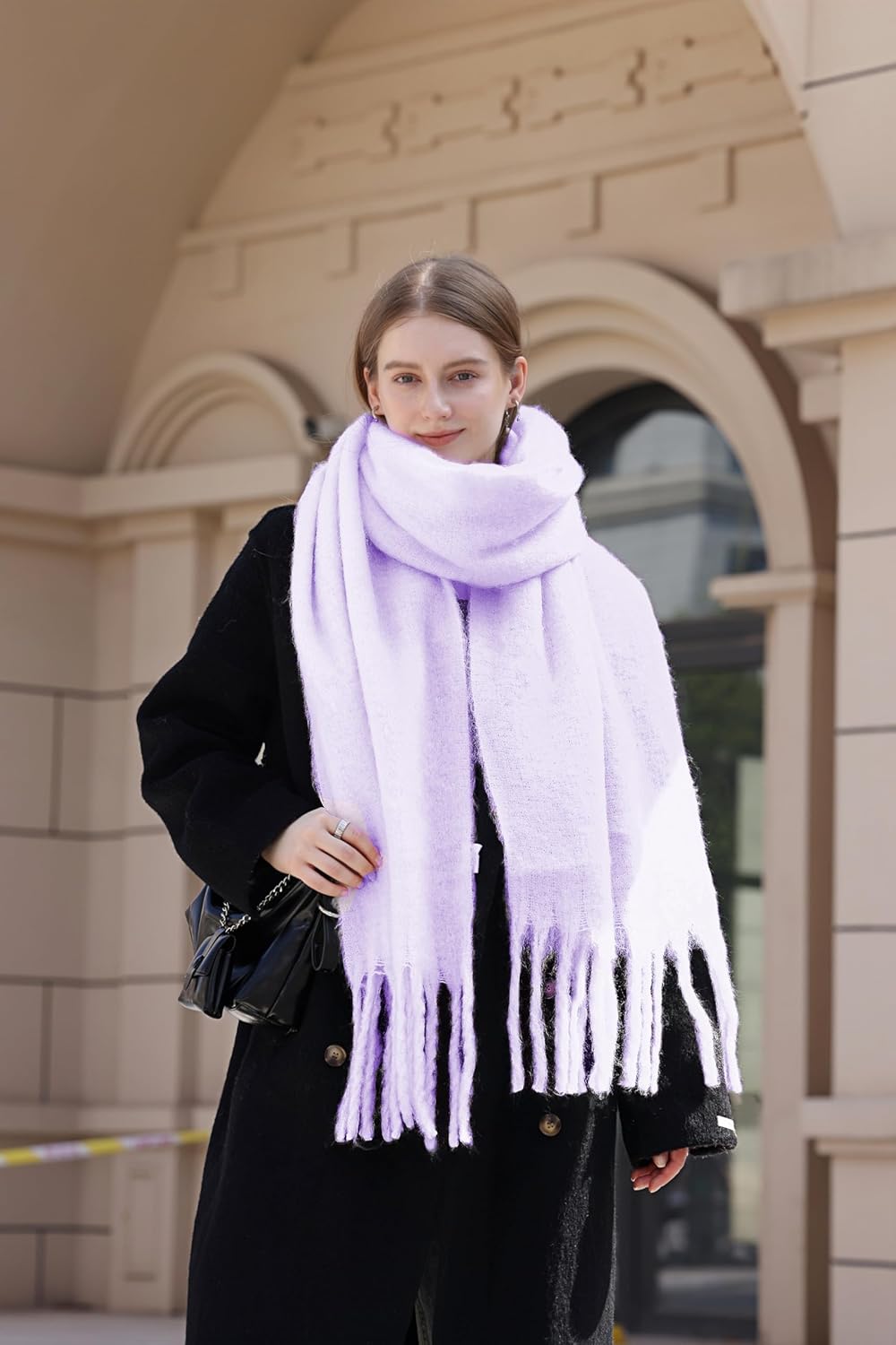 Wander Agio Winter Warm Scarf Long Pashmina Extra Large Shawls and Wraps for Women Large Blanket Scarves Solid - Image 4