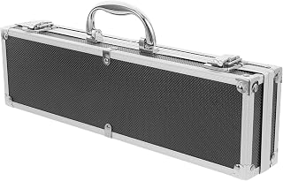 Aluminum Alloy Toolbox Storage Box with Handle for Travel | Lightweight Compact Organizer, Black Finish, Multi Functional Design, Storing Small Items on Trips