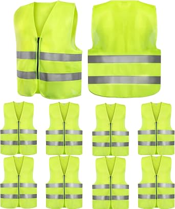 Trail maker 20 Pack Safety Vests Reflective Bulk for Men Women | Yellow High Viz Safety Vest