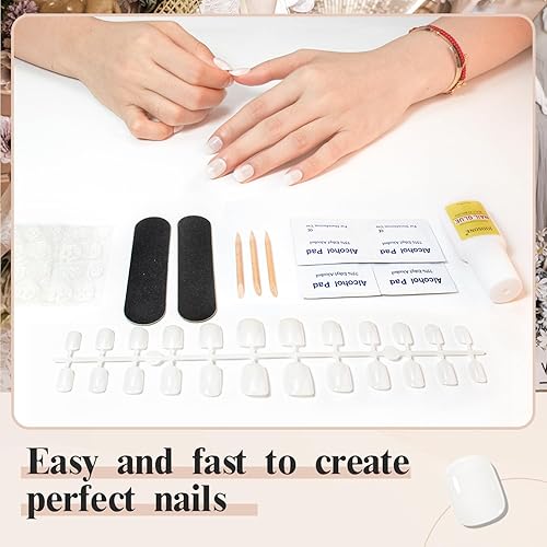 Miniatura 6 de JODSONE 2023 Trend Fashion - Uñas cortas a presión con pegamento de uñas, uñas postizas 2 en 1 para extensiones de uñas postizas