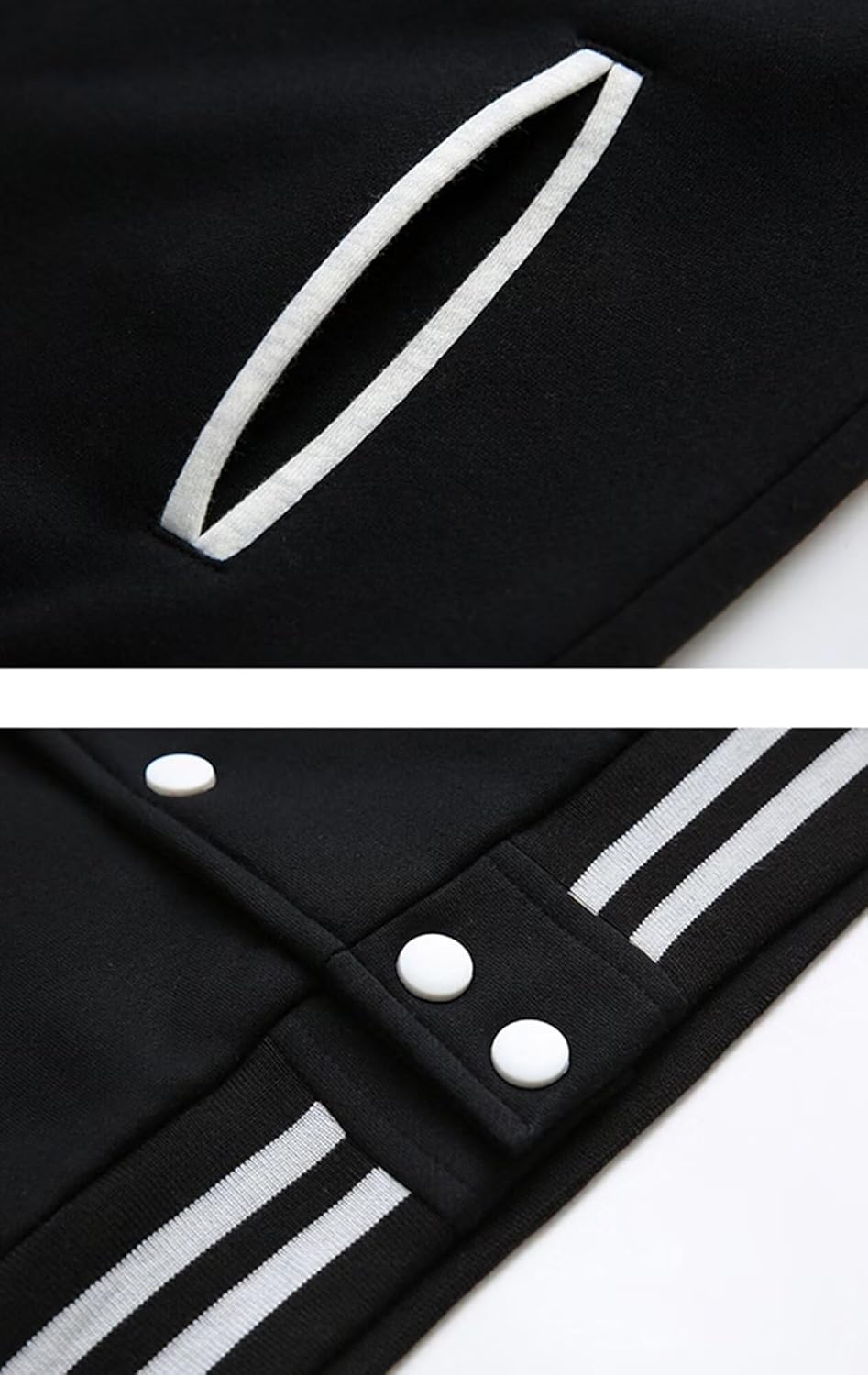 Men's Bomber Jacket Varsity Baseball Jackets Windbreaker Lightweight Slim Fit Button Down Letterman Jacket - Image 5