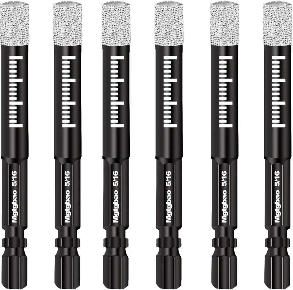MTP 6mm Diamond Drill Bit Set – Black Dry Bits For Granite, Ceramic, Marble, Tile, Stone, Glass