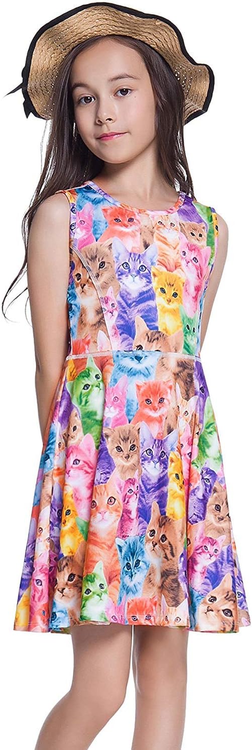 Jxstar Matching Girls & Doll Flower Dresses Sleeveless Summer 18" Dolls Clothes - Image 2