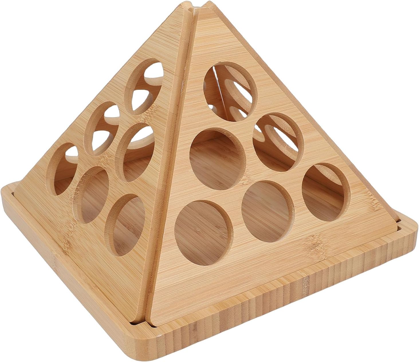 Coffee Pods Holder Storage Organizer Stand Carousel Compatible,Coffee Capsule Storage Rack Triangular Rotating Wood Desktop Coffee Capsule Organizer for 24 Coffee Pods