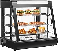 Vista 9 de Calentador de alimentos comercial, calentadores de pizza de 3 niveles para encimera, con calefacción 3D con iluminación LED para bufé, restaurante