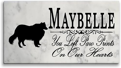 Collie Memorial Stone - Letrero de memoria personalizado para perro, marcador de jardín para exteriores