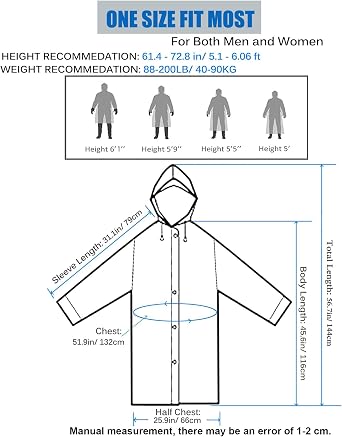 HLKZONE Raincoat, 2 Pack Rain Ponchos for Adults Travel Rain Jacket Packable Rain Coats for Women with Drawstring Hood