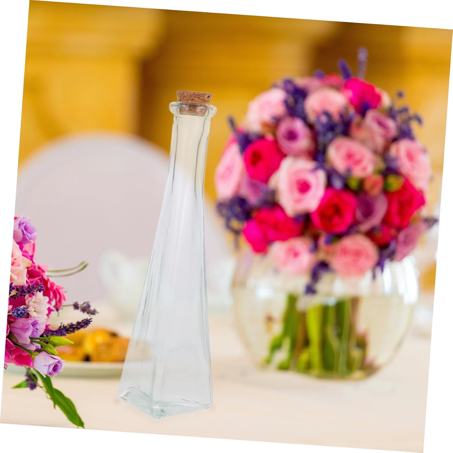 3pcs Decorative Glass Honeymoon Sand Ceremony Keepsake Jar with Corks for Wedding Bridal Shower Engagement Symbolic Memory Bottles for Sand Art and Wedding Favors