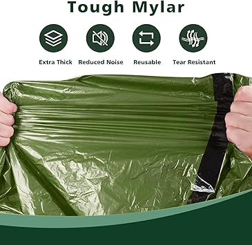 Zmoon Emergency Sleeping Bag Survival Bag, Portable Waterproof Thermal Bivy Sacks,Bivvy Bags,Camping Mylar Sleeping Bag Survival Gear Emergency Blankets Survival Shelter