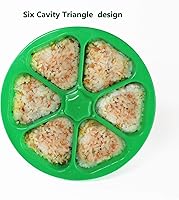 Vista 3 de Molde de sushi triangular de 6 cavidades Onigiri Rice Ball Press Maker Herramientas antiadherentes para hacer sushi para algas y cilantro bolas