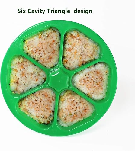 Miniatura 3 de Molde de sushi triangular de 6 cavidades Onigiri Rice Ball Press Maker Herramientas antiadherentes para hacer sushi para algas y cilantro bolas de