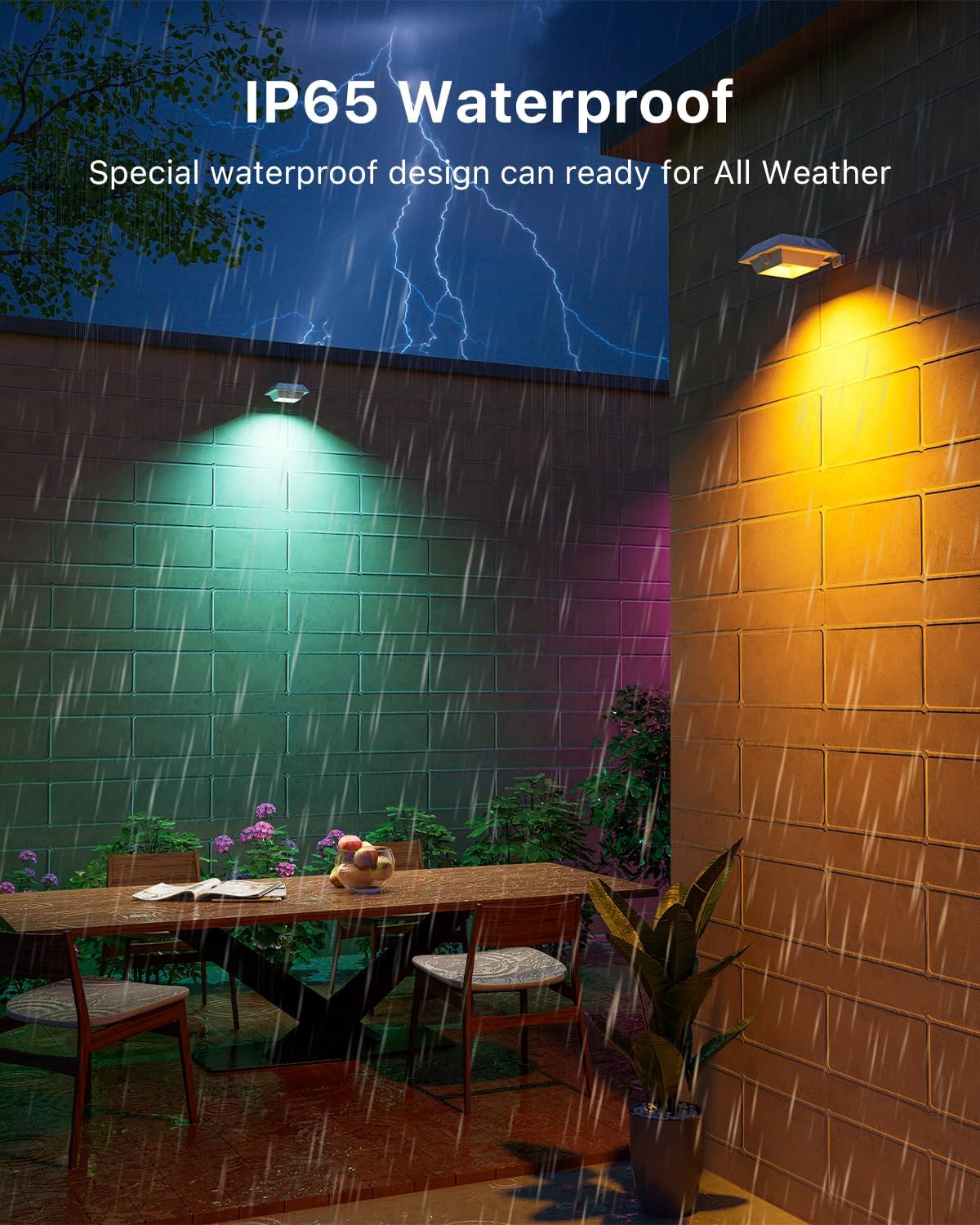 Color Changing Solar Gutter Lights Outdoor Waterproof 12 LED Clip On Gutters Light for Rainspout, Fence, Rail, Wall, Deck, Garden, Yard, Garage, Patio, Pool, Decoration to Create Memorable Moments