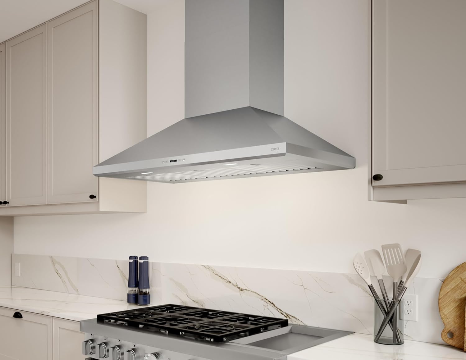 Zephyr ZSP-E42D Siena Pro 350-1200 CFM 42 Inch Wide Wall Mounted Range Hood - Stainless Steel