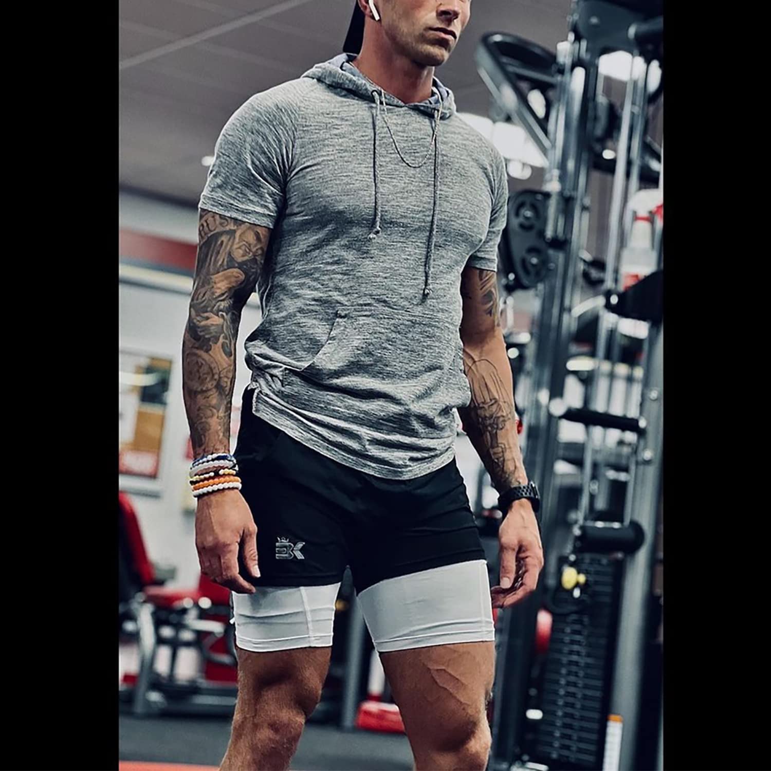 BROKIG Laufhose Herren Kurz Trainingsshorts Running Shorts | Herren Sport Shorts Schnell Trocknend Kurze Hose, Fitness Sporthose Herren Kurz, Gym Workout Shorts