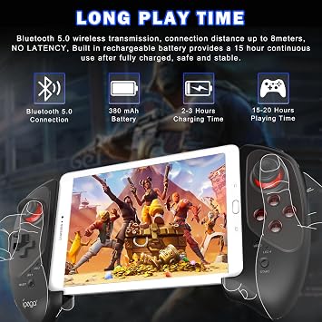 Megadream Wireless Mobile Controller for iPad, Tablet (11), iPhone 16/15/14/13, Android Gamepad for Galaxy Z Fold4, Galaxy Z Flip4, Galaxy S23 S22 21Ultra, PC - MFi Certified - Call of Duty - Genshin Impact, Black