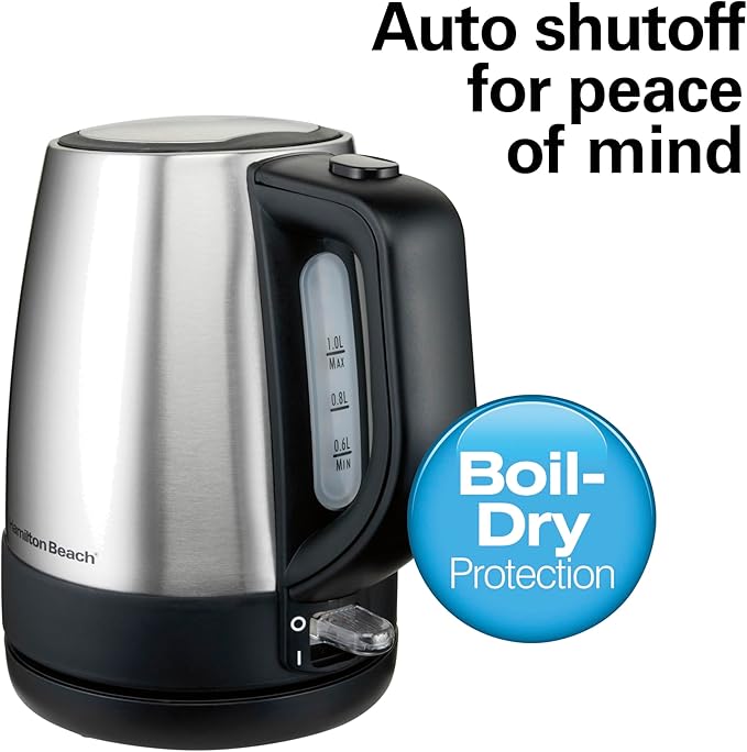 Hervidor Eléctrico Hamilton Beach 1 L Acero Inoxidable 40998 miniatura 4