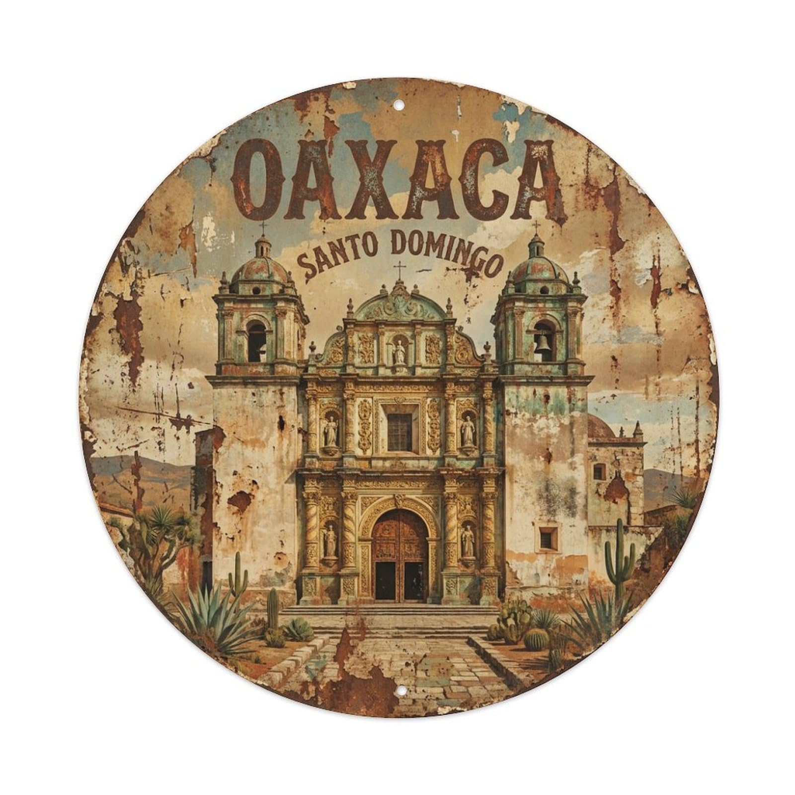 Galvaxio Style Mexico Retro Travel Oaxaca 1 Metal Tin Sign