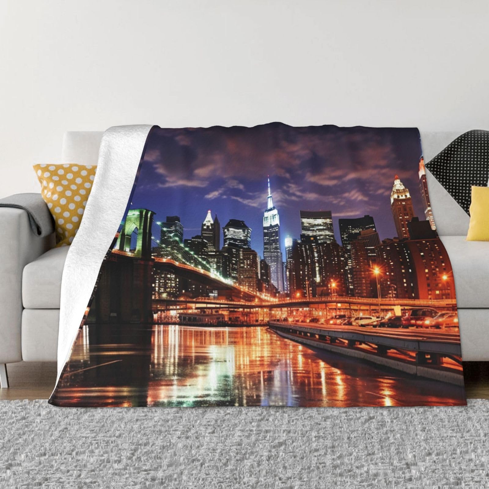 Couverture plaid New York ultra douce pour vos soirées canapé et voyage