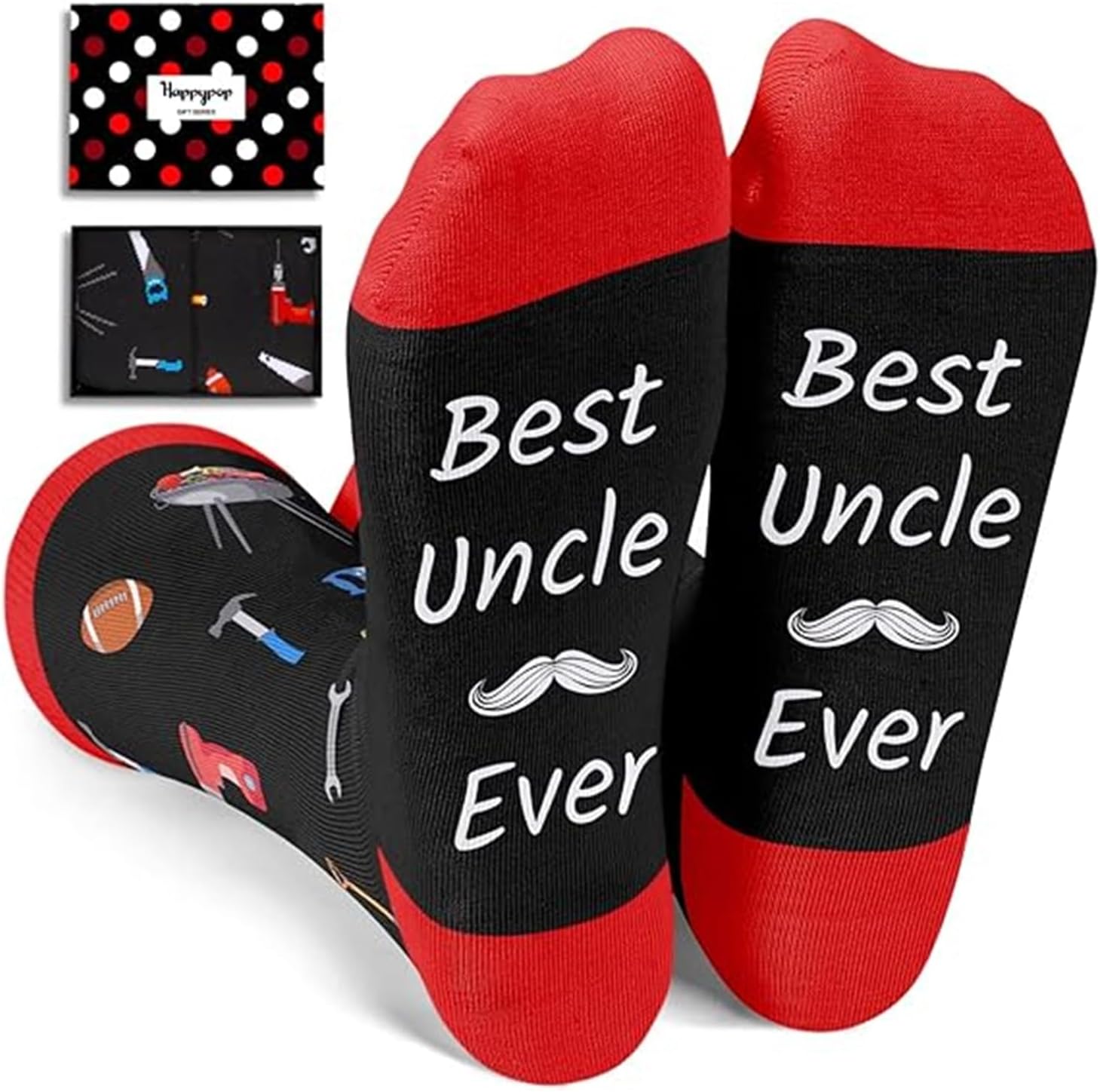 HAPPYPOP Family Gifts for Him - Gifts for Son Godfather Husband Dad, Novelty Socks for Men
