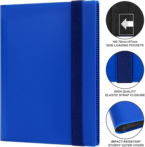 Miniatura 2 de GEAoffice Carpeta de 4 bolsillos para tarjetas, carpeta pequeña de álbum de colección de tarjetas, carpeta de bolsillo de carga lateral 160 para