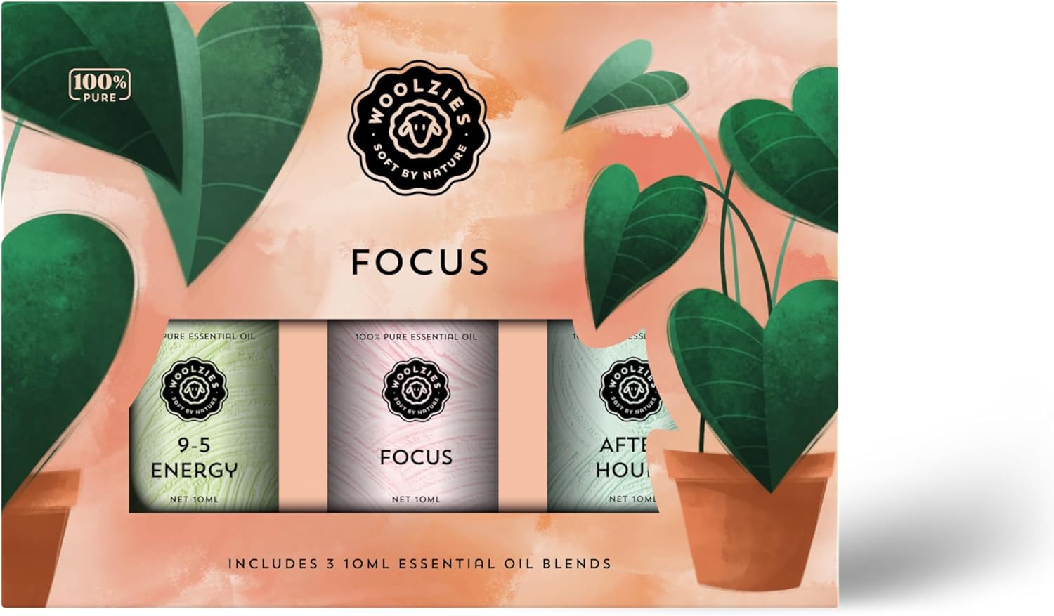 Focus Essential Oil Set of 3 | Pure and Natural Essential Oils for Home, Office, Diffuser | Premium Aromatherapy Blends for Productivity, and Relaxation | 9-5 Energy, Focus, and After Hours