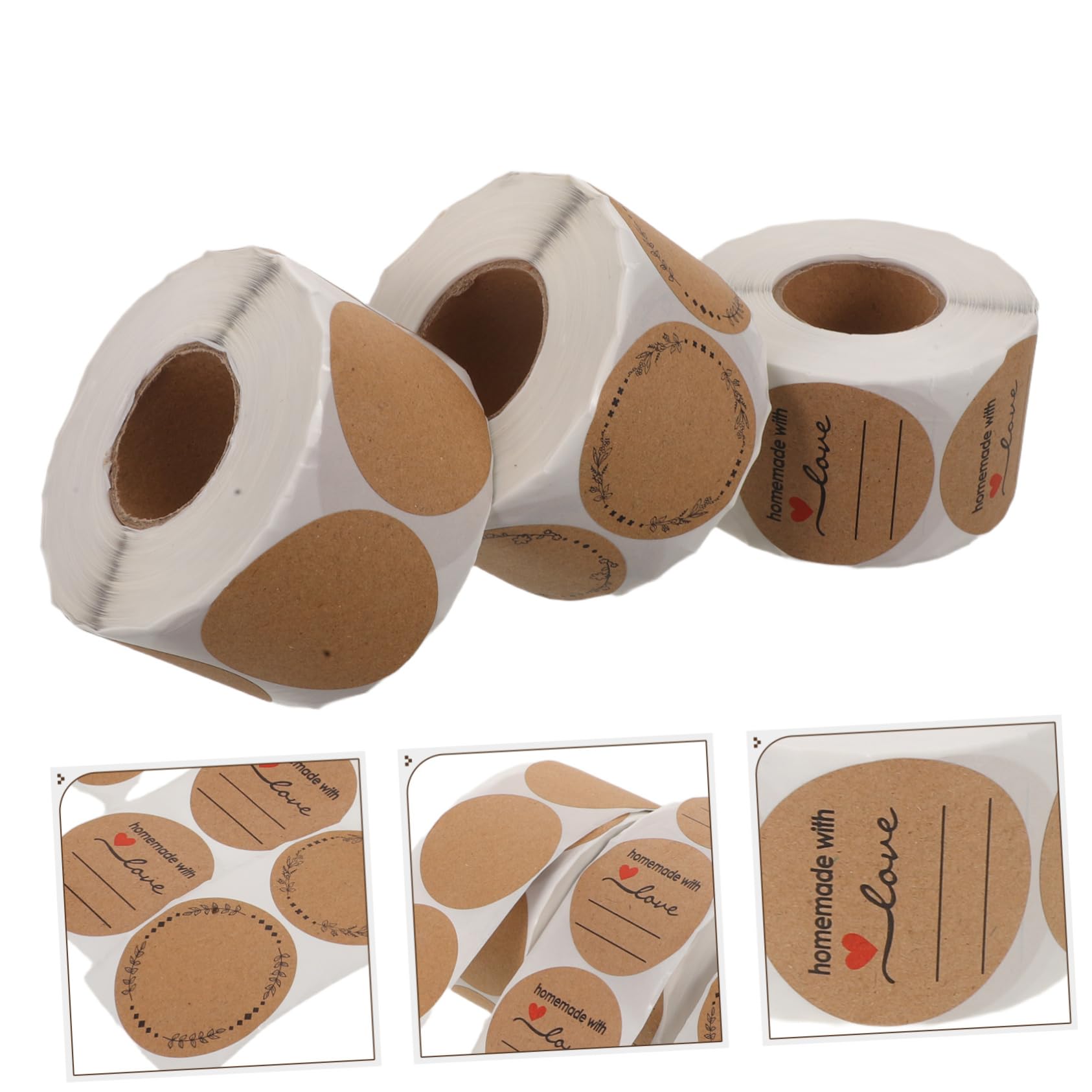 Homoyoyo 3pezzi Etichette Rotonde in Kraft Adesivi Per Sigilli Di Scatole Etichette Adesive Rotonde Per Imballaggi Regalo Spedizioni Postali Pacchi Al Dettaglio Utilizzo Per Piccole Imprese