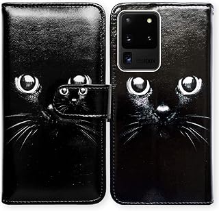 Bcov Samsung S20 Ultra Case,Galaxy S20 Ultra Case, Black Cat Style Leather Flip Case Wallet Cover with Card Slot Holder Kickstand for Samsung Galaxy S20 Ultra