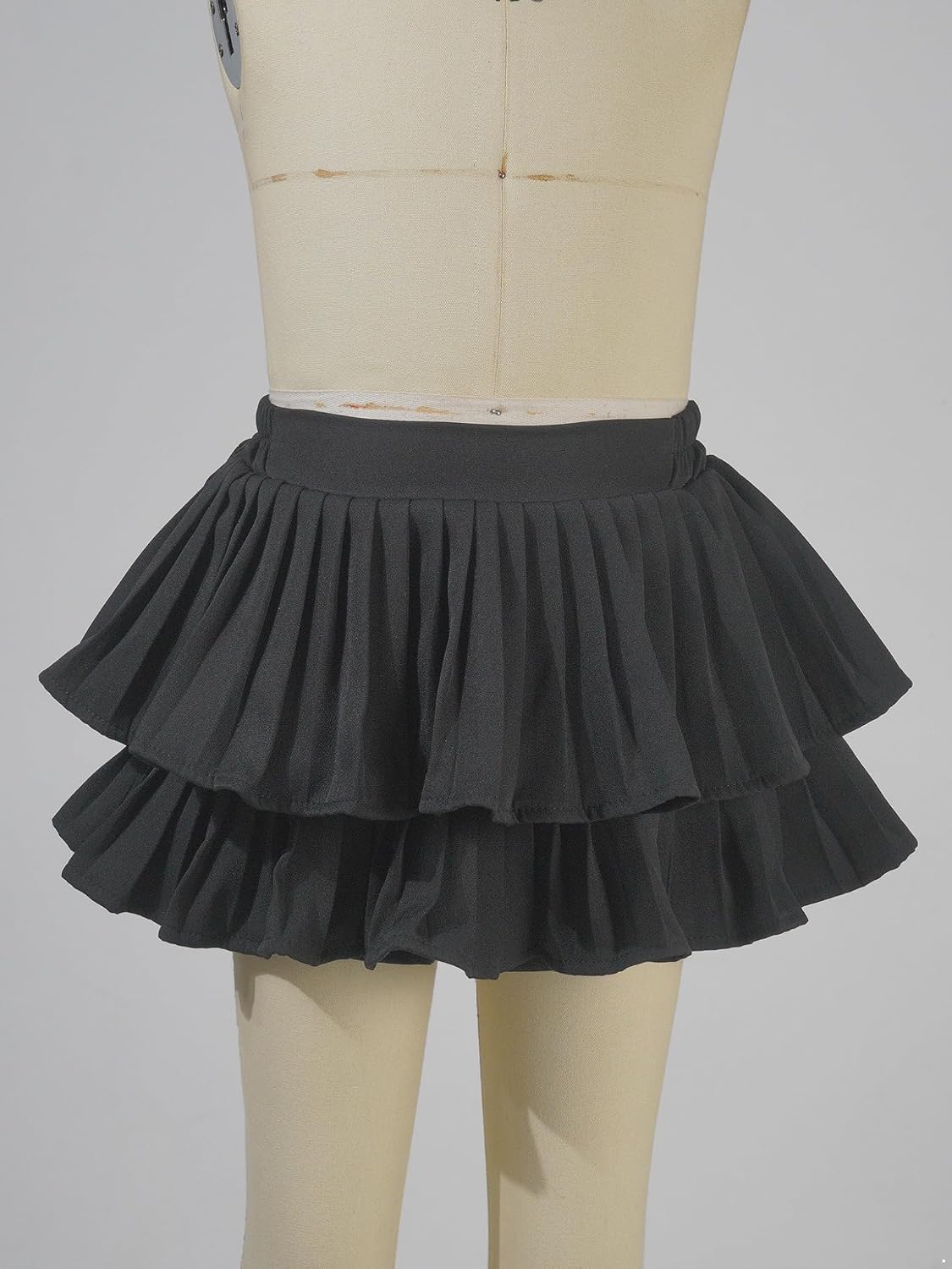 Mufeng Kids Girls 2-Layer Ruffle Tiered Pleated Skirts with Shorts Smocked Waist Sports Tennis Golf Badminton Skorts