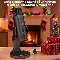 Vista 9 de ZealSound Micrófono de podcast para PC, micrófono USB con cancelación de ruido con ganancia, ajuste de volumen y botón de silencio, monitoreo y eco