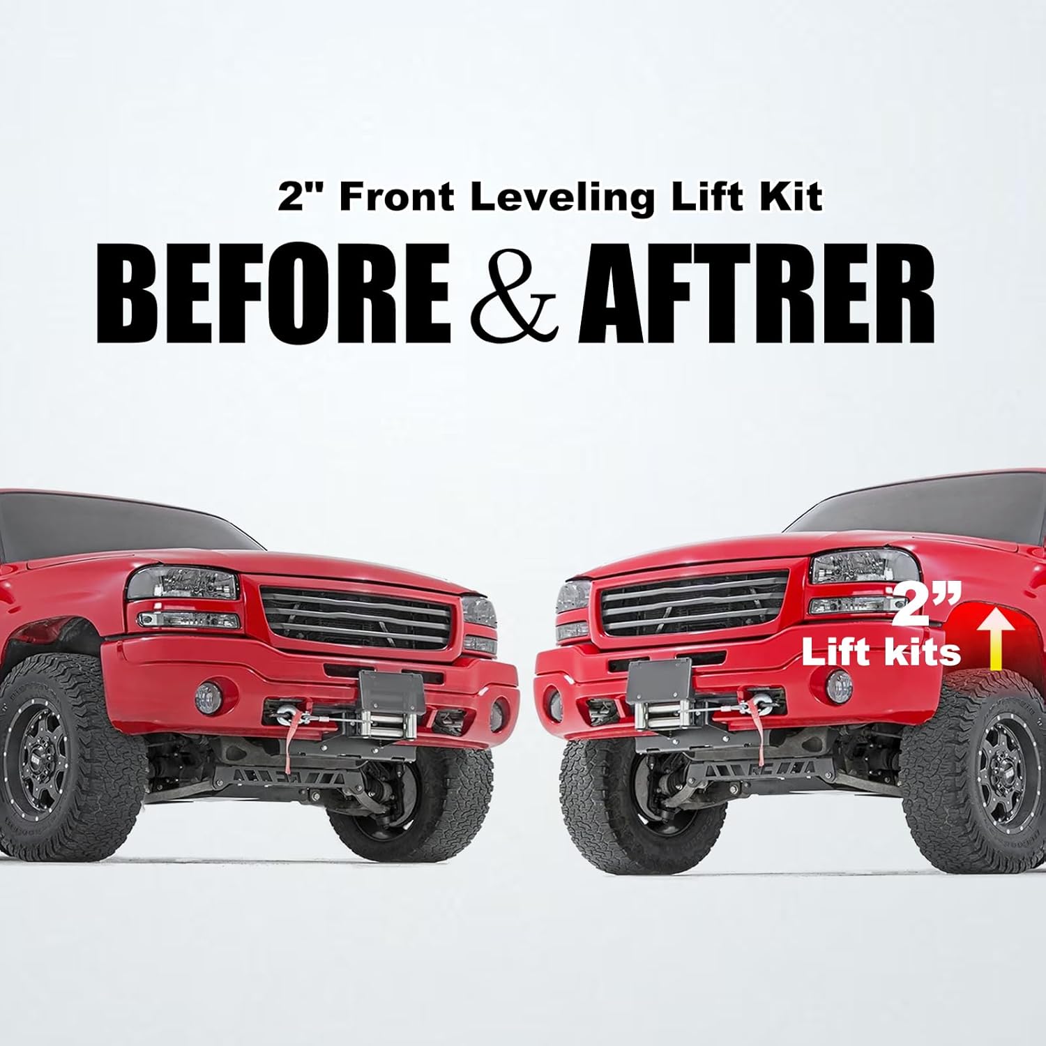 RYANSTAR RACING 2" Front Leveling Lift Kit Compatible with 1999-2006 Chevy Silverado 1500 GMC Sierra 1500 2WD 2007 Classic Chevy Silverado 2" Front Leveling Lift kit