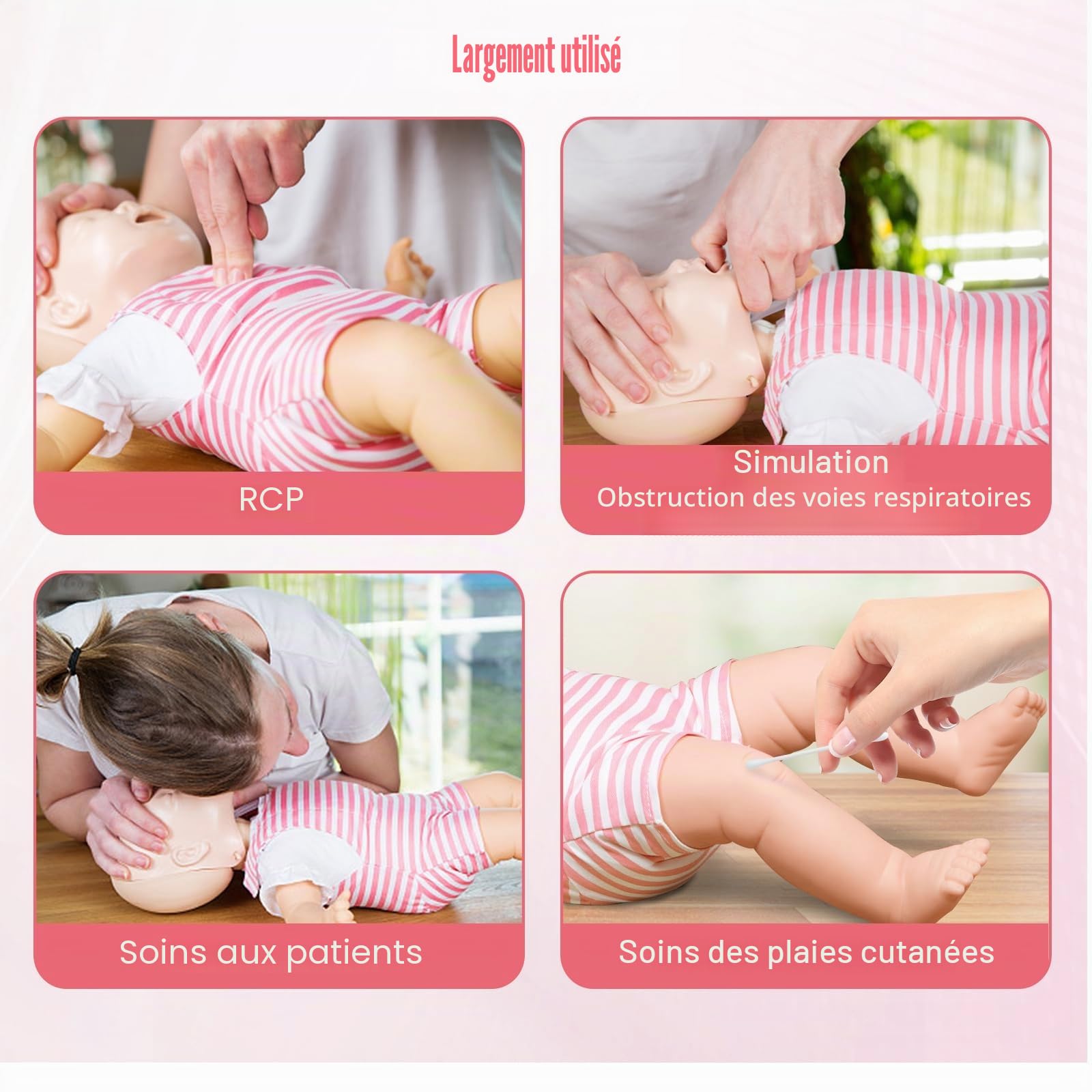 Modèle de Premiers Secours pour Bébé, Mannequin Professionnel de Formation à l'obstruction des Voies Respiratoires du Nourrisson